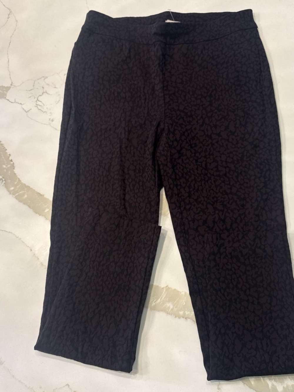 Chico’s Woman’s Black Patterned Stretch Pants
